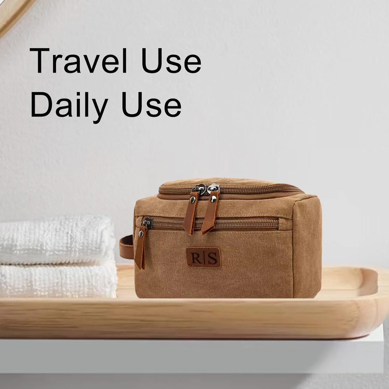 Generic Personalized Hanging Travel Toiletry Bag Hanging Toiletry Bags for Traveling Duffle Bag for Men Dopp Kit Personalized Gifts for Men Husband Gray