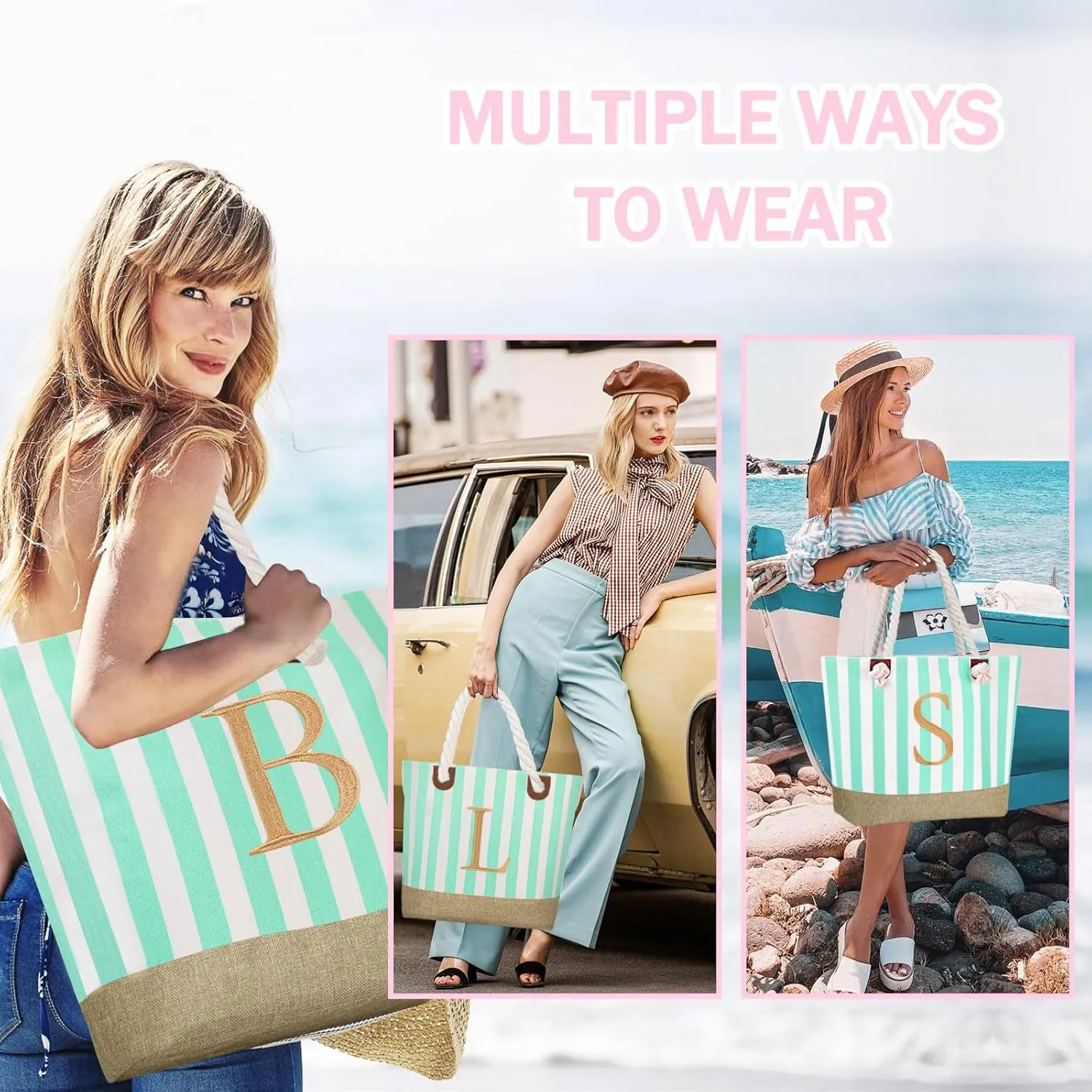 GhvyenntteS Mothers Day Gifts for Mom - Mama Bag, Mama Tote Bag with Zipper, Beach Bag, Birthday Gifts for Women Mom Grandma Wife Nana Mimi Gigi Nurse Teacher Friend