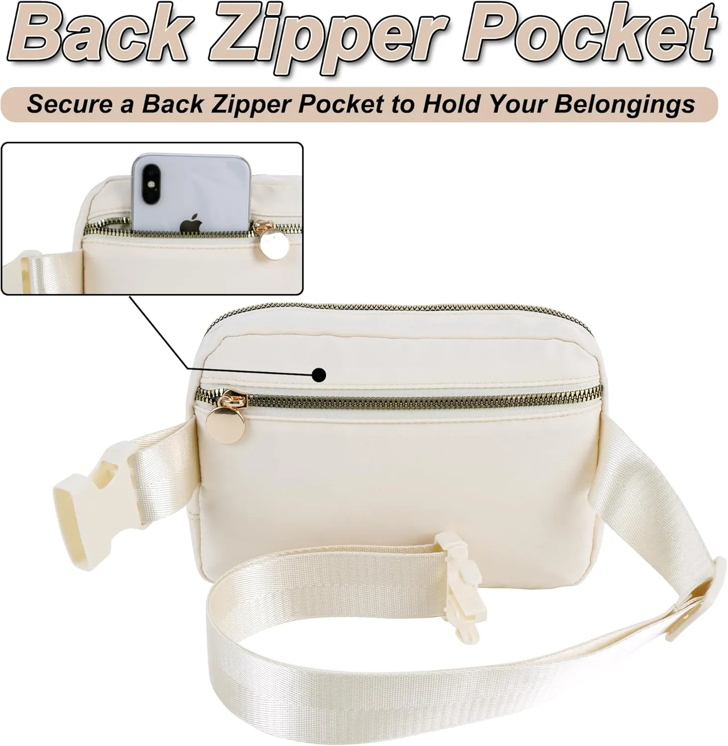 Gifts for Girls Teens Kids - Birthday Gifts for Daughter Sister Her,Travel Essentials,Teen Girl Essentials,Waist Packs Cute Teen Trendy Stuff Belt Bag Crossbody Bag | Cream,S