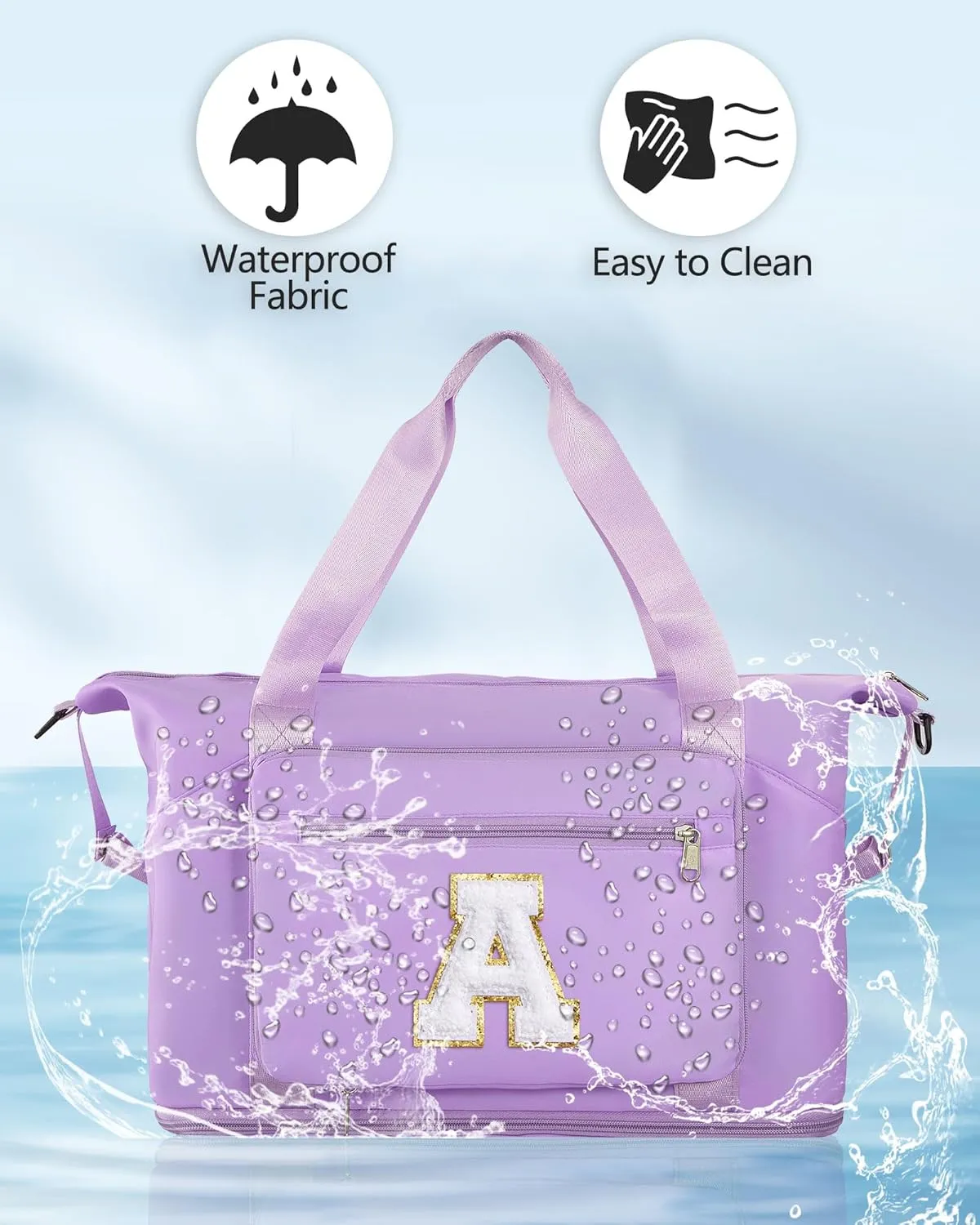 Gifts for Women & Teenage Girls,Hospital for Women Labor Delivery Duffle Bag, Large Clinical Nurse Nursing Mommy Baby Bag,Personalized Initial Carry On Travel Duffel Bag for Kids Teenage -Purple A