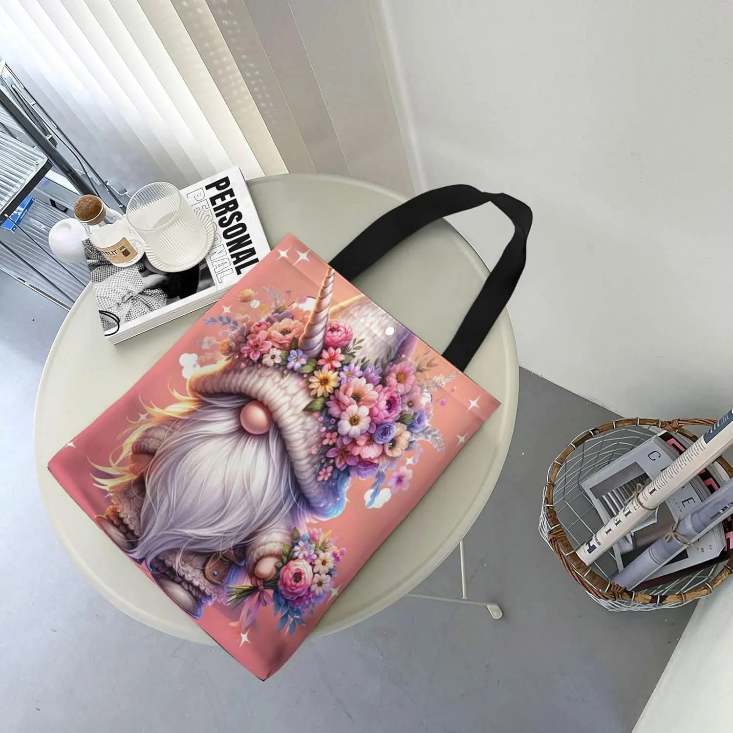 Gold Circular Design Canvas Shoulder Bag Reusable Tote Bag Soft Lightweight Cloth Bags For Women Girls Lady Casual