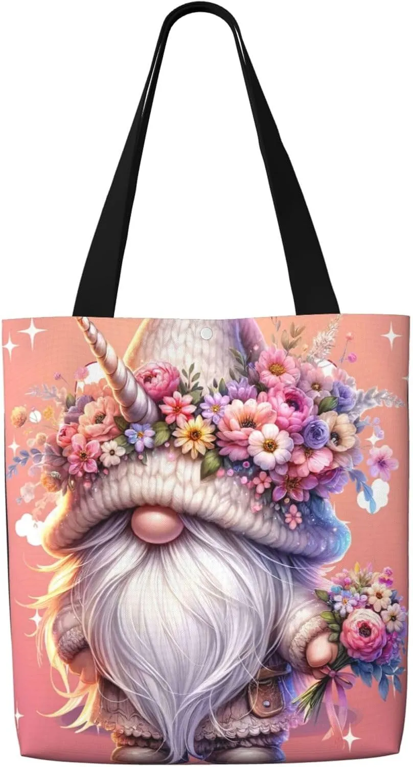 Gold Circular Design Canvas Shoulder Bag Reusable Tote Bag Soft Lightweight Cloth Bags For Women Girls Lady Casual