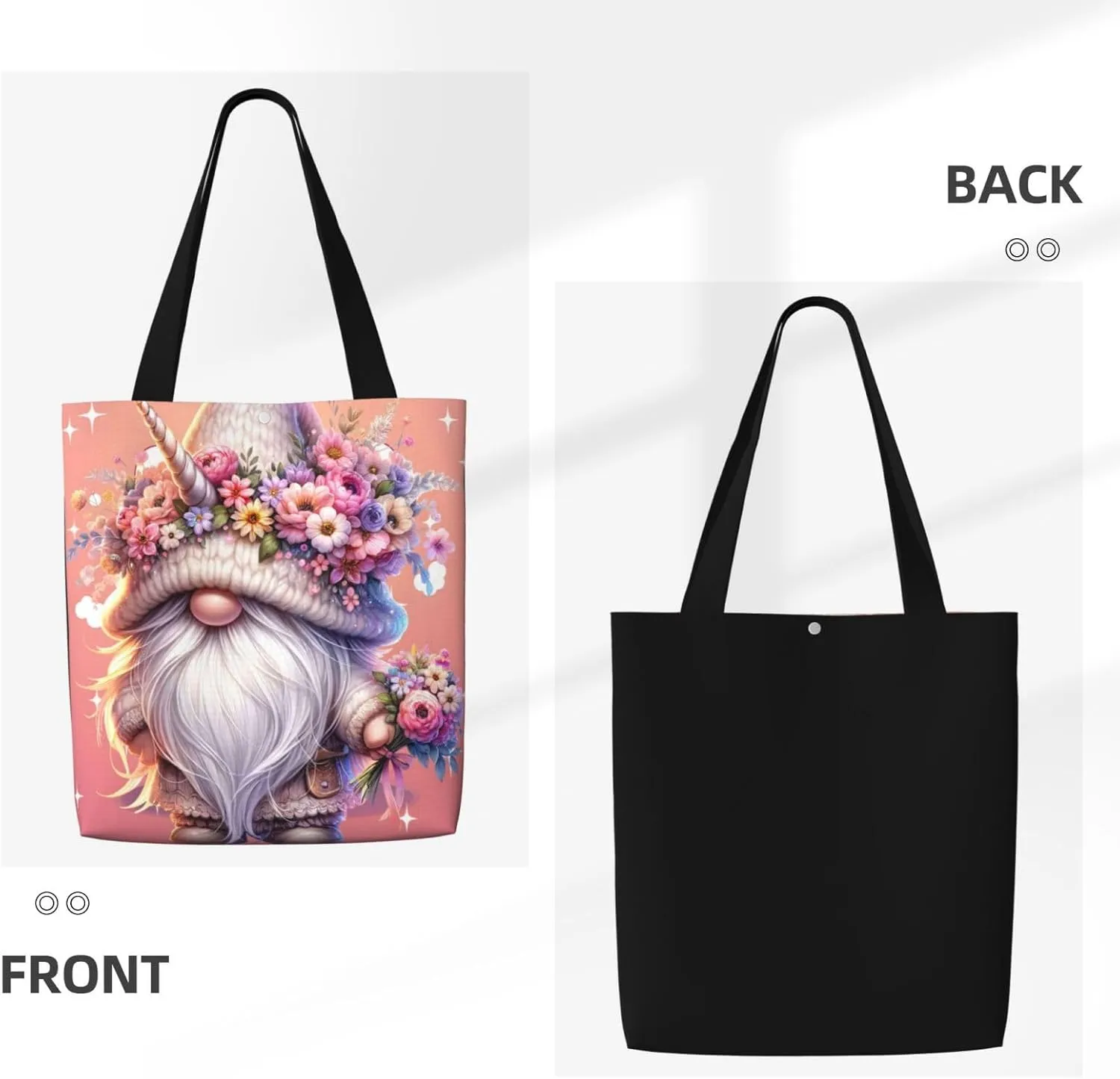Gold Circular Design Canvas Shoulder Bag Reusable Tote Bag Soft Lightweight Cloth Bags For Women Girls Lady Casual