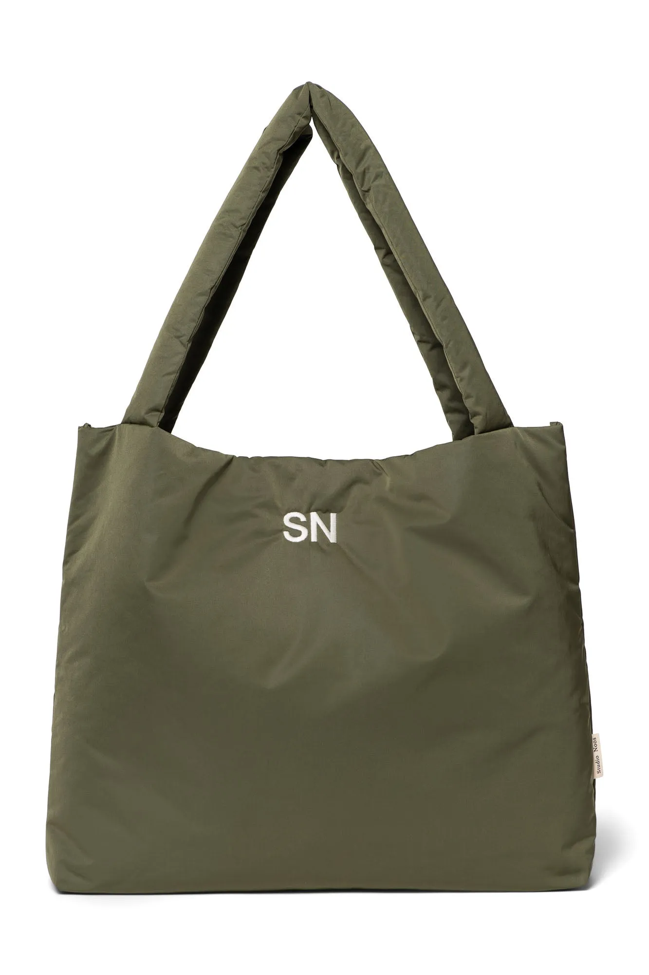 Grüne wattierte Mom Bag