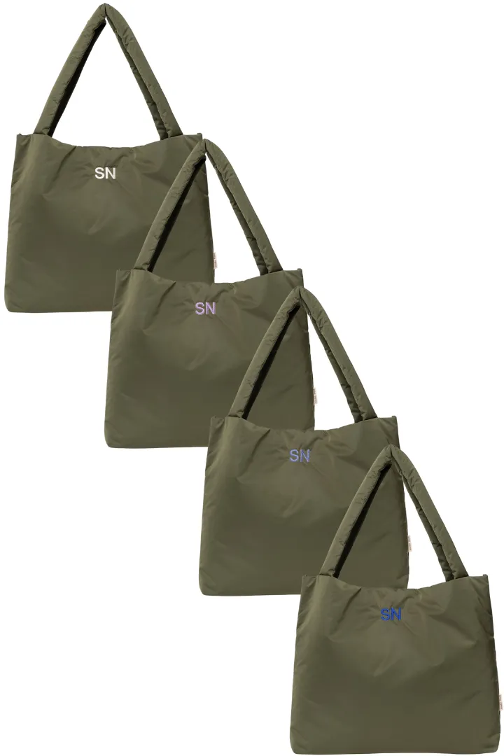 Grüne wattierte Mom Bag