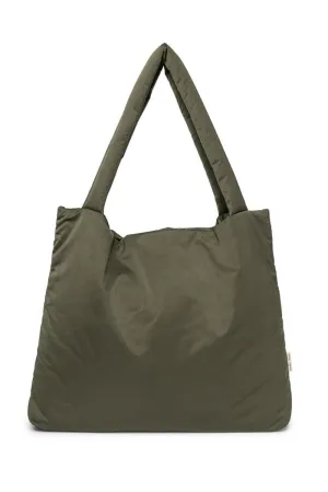Grüne wattierte Mom Bag