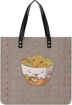 Grocery Bags Egg Cup Noodle Ramen Bag for Women Lightweight Beach Bag Shoulder Bags for Travel Shopping Work Handbag
