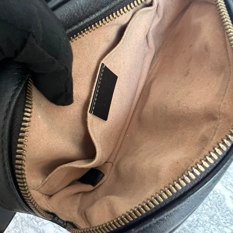 GUCCI GG Marmont Black Leather Belt Bag Medium