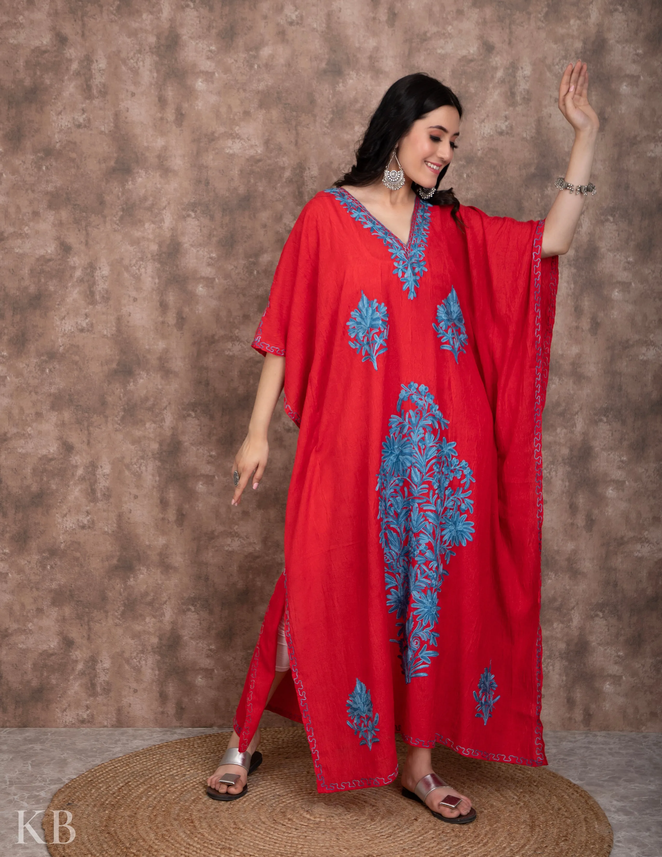 Gul E Aqhawaan Aari Embroidered Summer Cotton Kaftan