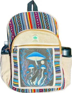 Gurkha Handmade Unique design Himalayan Hemp Backpack 17 IN Large Backpack Hippie, Festival, Hiking & Tablet Backpack - Handmade in Mt. Everest Country Nepal