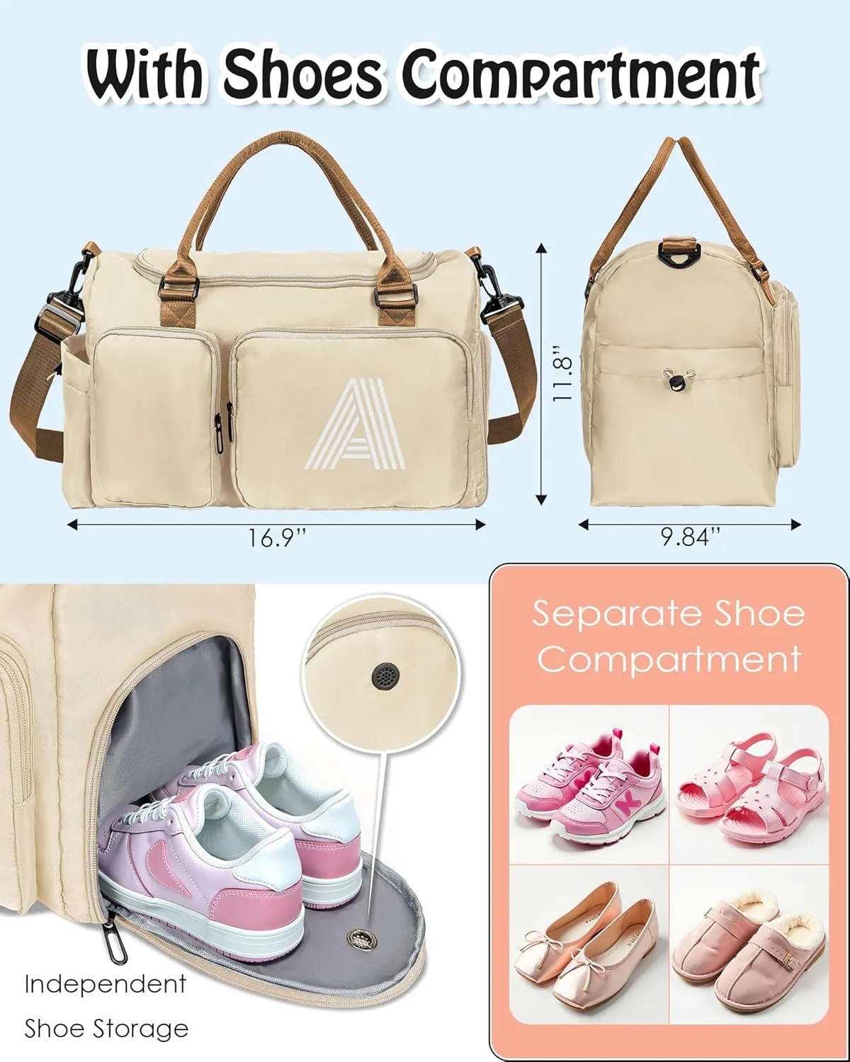 Gym Bag for Girls, Kids Travel Duffel Bag, Sports Bag, Personalized Weekender Bag, Monogram women gifts, engagement gift, bridesmaid proposal Gifts