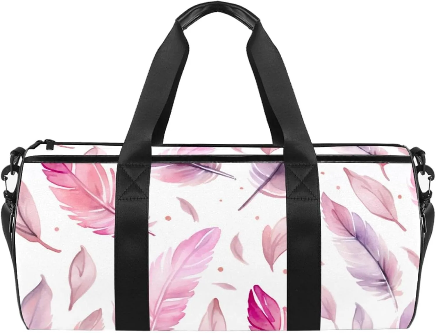 Gym Bags for Men,Travel Duffel Bags for Women,Boho Pattern with Watercolor Feathers,Workout Bag