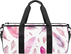 Gym Bags for Men,Travel Duffel Bags for Women,Boho Pattern with Watercolor Feathers,Workout Bag