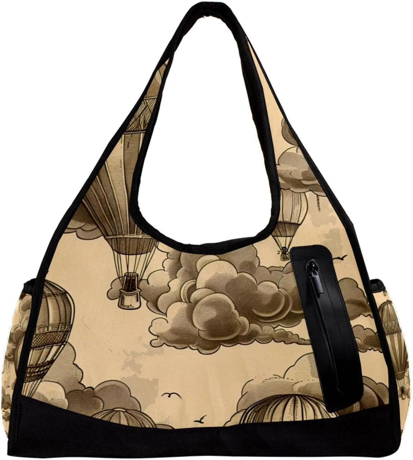 Gym Bags for Men,Travel Duffel Bags for Women,Cloud Hot Air Balloons,Workout Bag