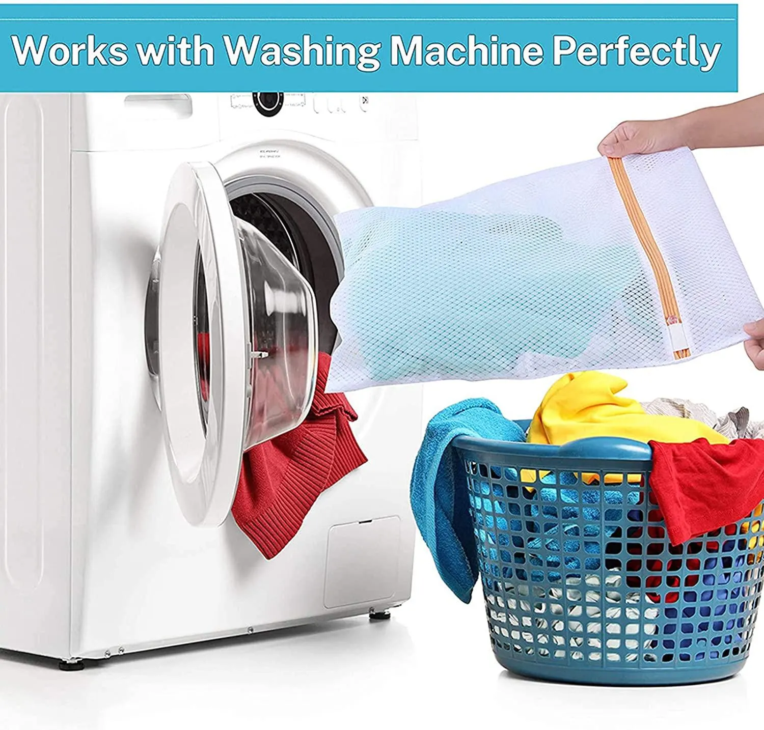 H HOME-MART 7 Pack Mesh Laundry Bags, 1 Extra Large &2 Large &2 Medium & 2 Bra Bags, Washing Machine Wash Bags, Lingerie Wash Bags for Delicate Clothes with Premium Zipper Lock