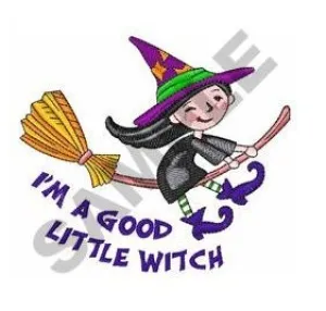 Halloween Embroidery good little witch embroider costume dress tutu girls toddler infant purple black broom witch hat Tutu gift Christmas