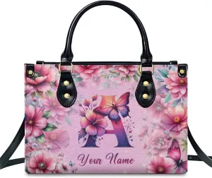Handbags for Women - Personalized Leather Purse with Name Photo - Tote Bags for Mom Grandma - Custom Gifts Ideas for Her