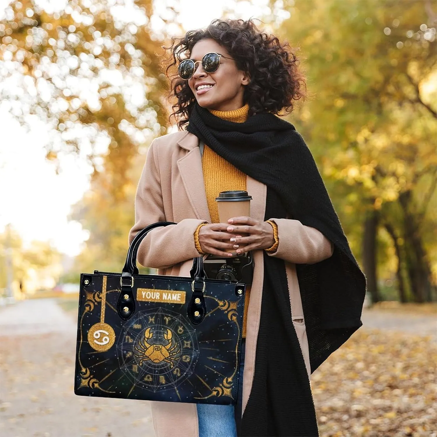 Handbags for Women - Personalized Leather Purse with Name - Tote Bags for Mom Grandma - Zodiac Gifts Ideas for Her