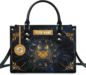 Handbags for Women - Personalized Leather Purse with Name - Tote Bags for Mom Grandma - Zodiac Gifts Ideas for Her