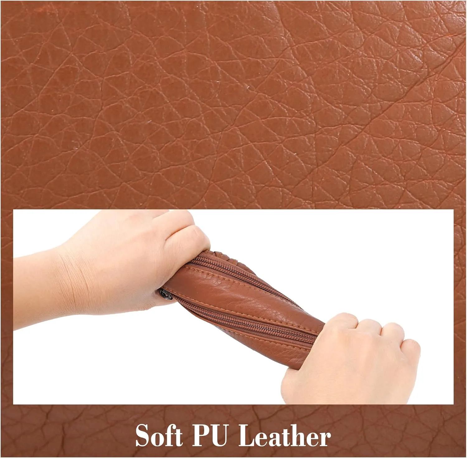 Haytijoe Triple Zip Crossbody Purses Small Crossbody Bags for Women Travel Cell Phone Purse Soft Leather Shoulder Handbags