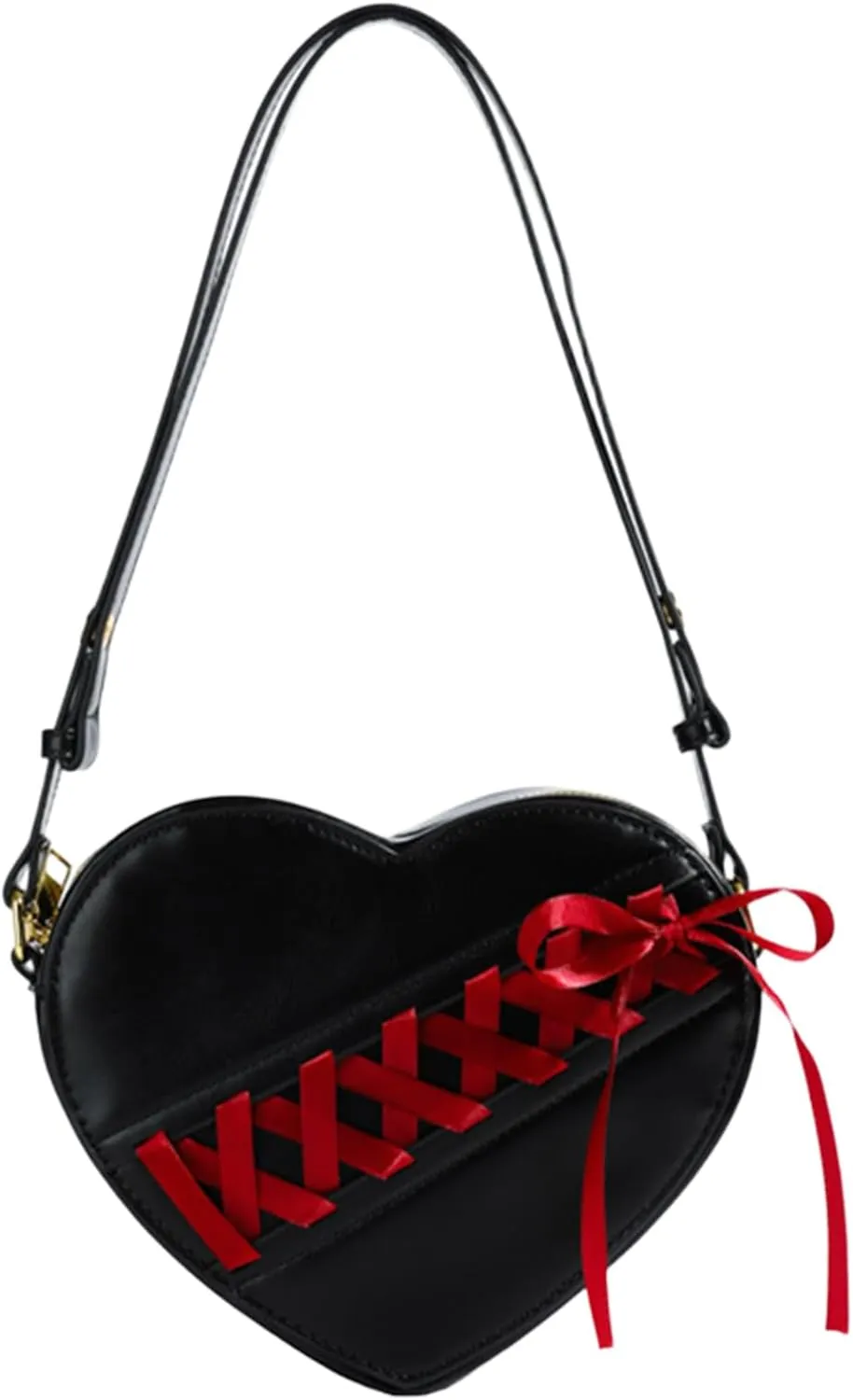 Heart Shape Satchel Crossbody Purse for women Zip Around Shoulder Bag Trendy Tote Shoulder Bag with Adjustable Strap