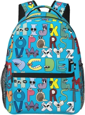 hgxim Alphabet School Backpack Pattern Lightweight Leisure Bag 3d Printing Large Capacity Pattern Leisure Bag Travel
