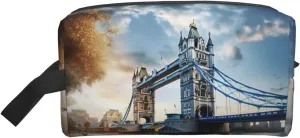 Historic London Bridge print Travel Toiletry Bag for Men,Shaving Kit with Large Capacity for Travel Accessories