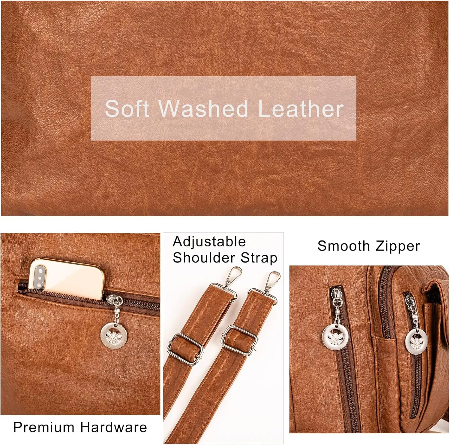 Hobo Bags for Women Large Purse and Handbags Soft PU Leather Women's Shoulder Bags with Multi Pockets Crossbody Bag