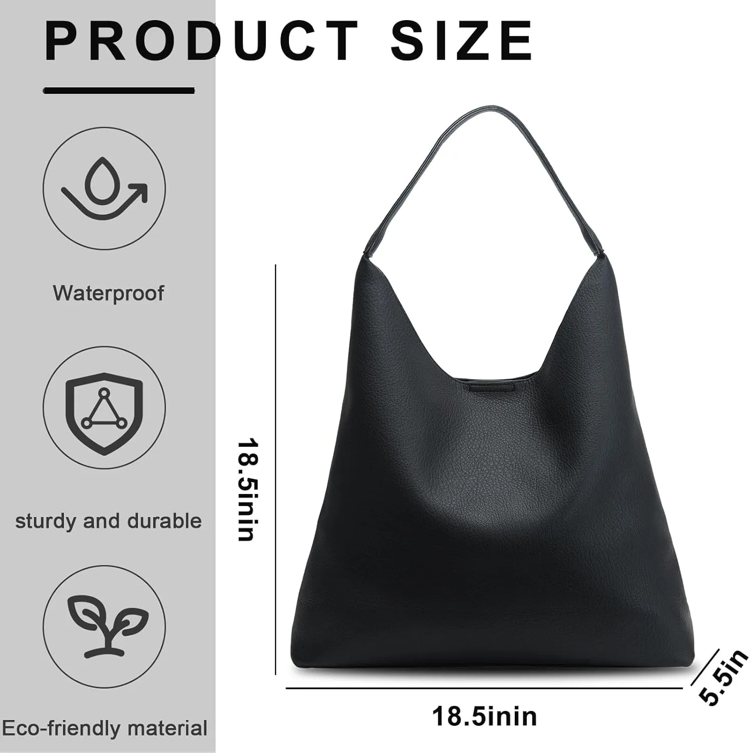 Hobo Bags for Women Soft PU Leather Shoulder Handbag high-capacity Slouchy Tote Purses