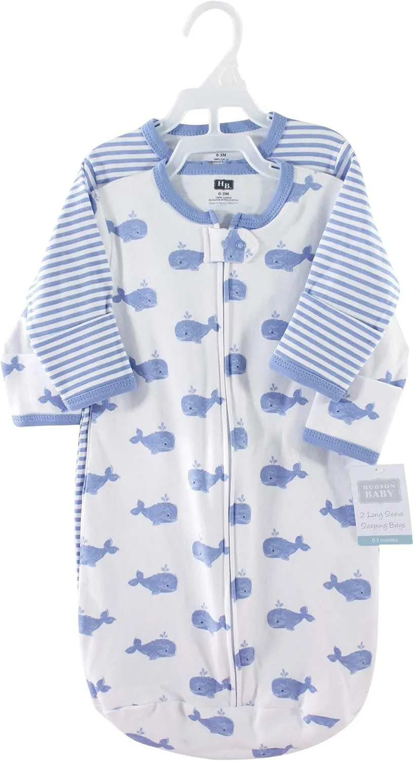 Hudson Baby BabyCotton Long-Sleeve Wearable Sleeping Bag, Sack, Blanket