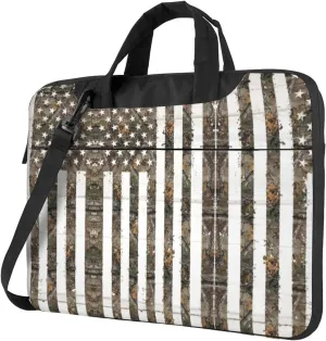 Interstellar American flag Camouflage Print Protective Laptop Bag Versatile Bags Computer Case Soft Women Men Unique