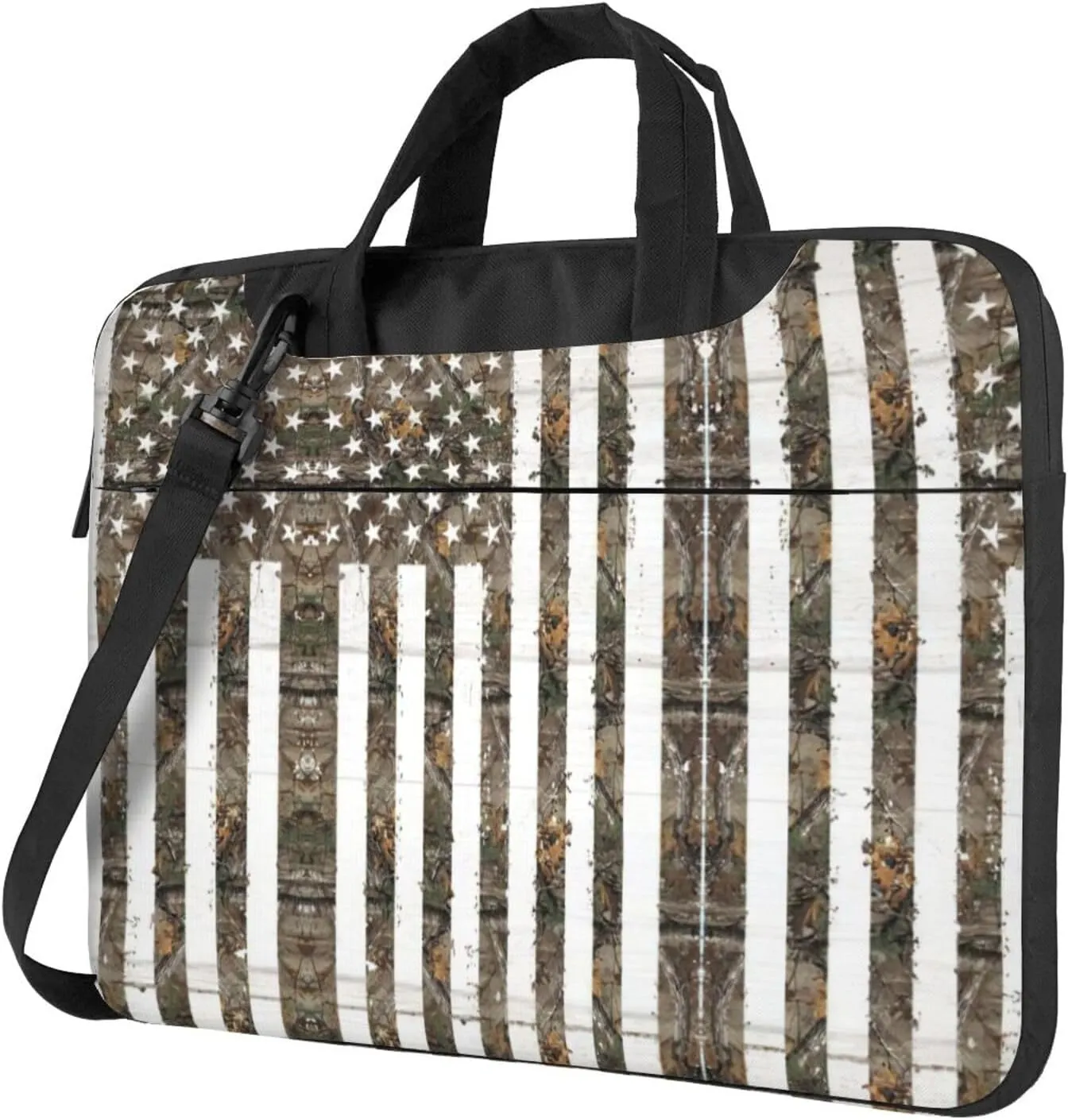 Interstellar American flag Camouflage Print Protective Laptop Bag Versatile Bags Computer Case Soft Women Men Unique