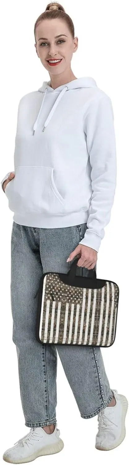 Interstellar American flag Camouflage Print Protective Laptop Bag Versatile Bags Computer Case Soft Women Men Unique