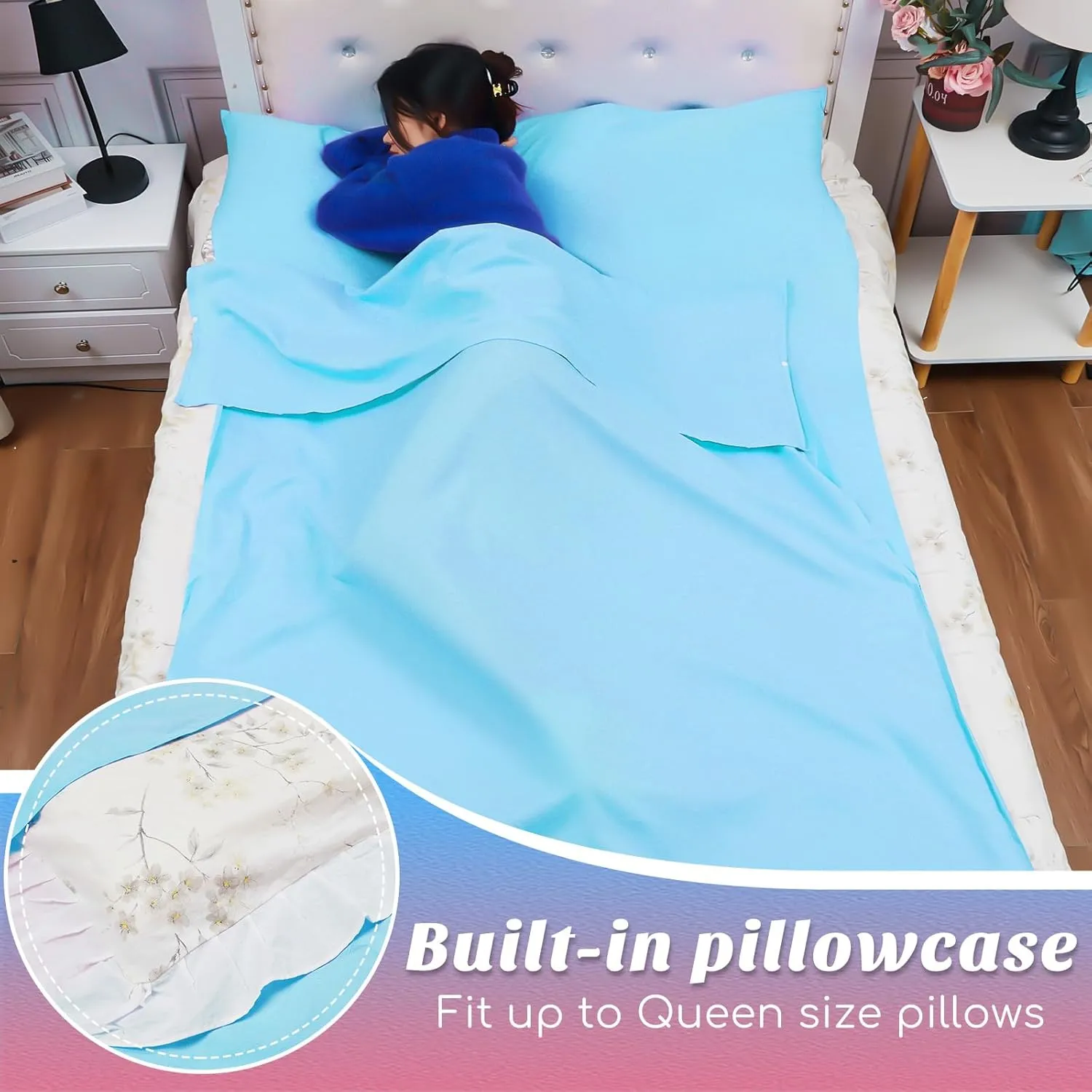 Irenare Self Tan Sleep Sack Breathable Self Tanning Sheet Protector for Bed Travel Sleeping Bag Camping and Sheet Liner for Outdoor Travel Hiking