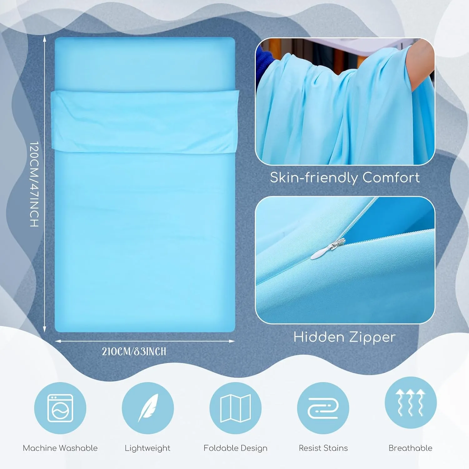 Irenare Self Tan Sleep Sack Breathable Self Tanning Sheet Protector for Bed Travel Sleeping Bag Camping and Sheet Liner for Outdoor Travel Hiking