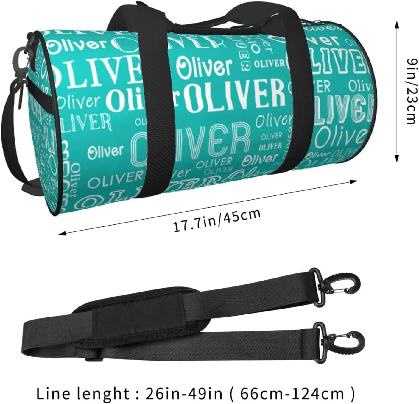 Jewel Green Personalized Duffle Bag for Women Men Custom Sports Gym Dance Bag with Name Customize Cheer Bags for Travel Yoga Ballet Cheerleader Overnight Weekender Handbag