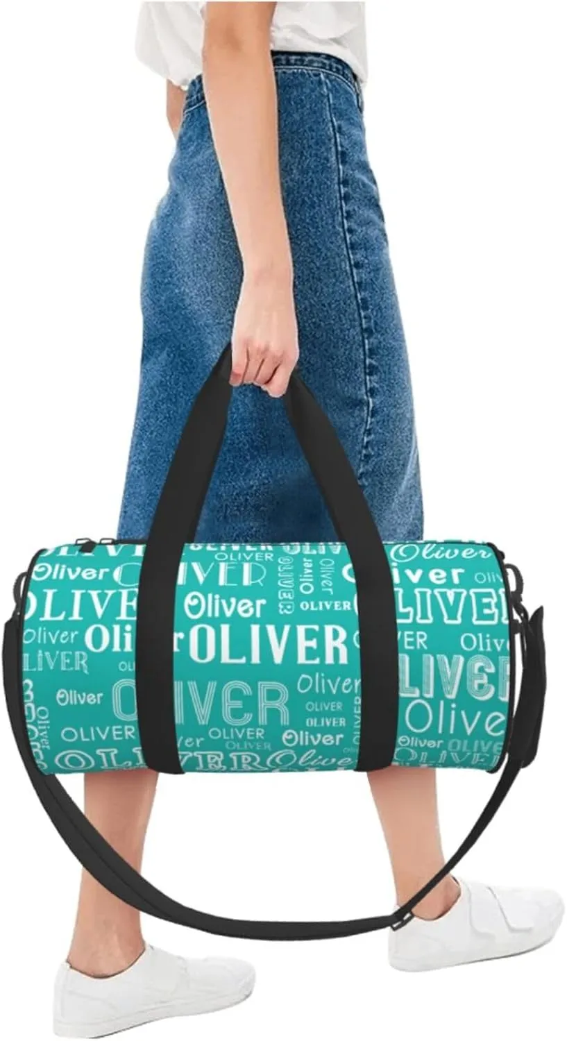 Jewel Green Personalized Duffle Bag for Women Men Custom Sports Gym Dance Bag with Name Customize Cheer Bags for Travel Yoga Ballet Cheerleader Overnight Weekender Handbag