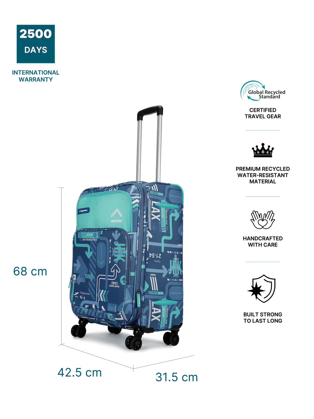 JFK Denim Blue Large Soft Trolley