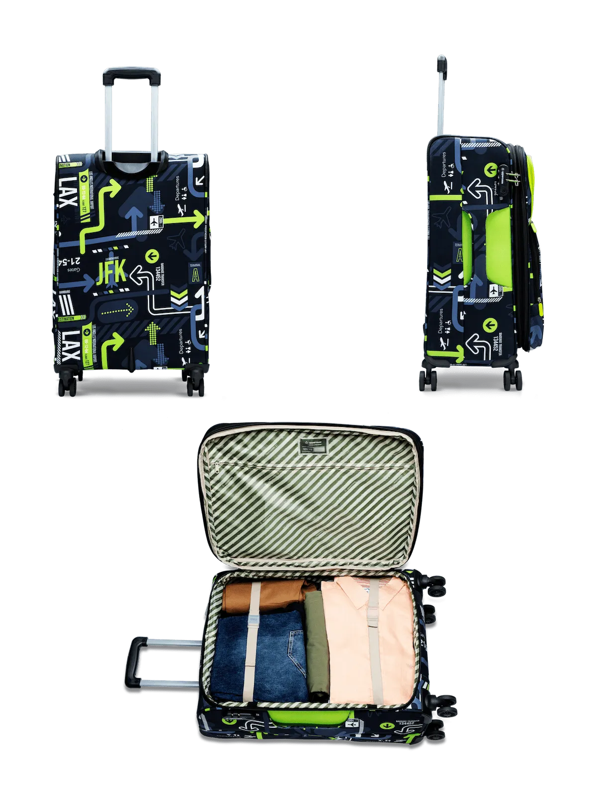 JFK Green Medium Soft Trolley