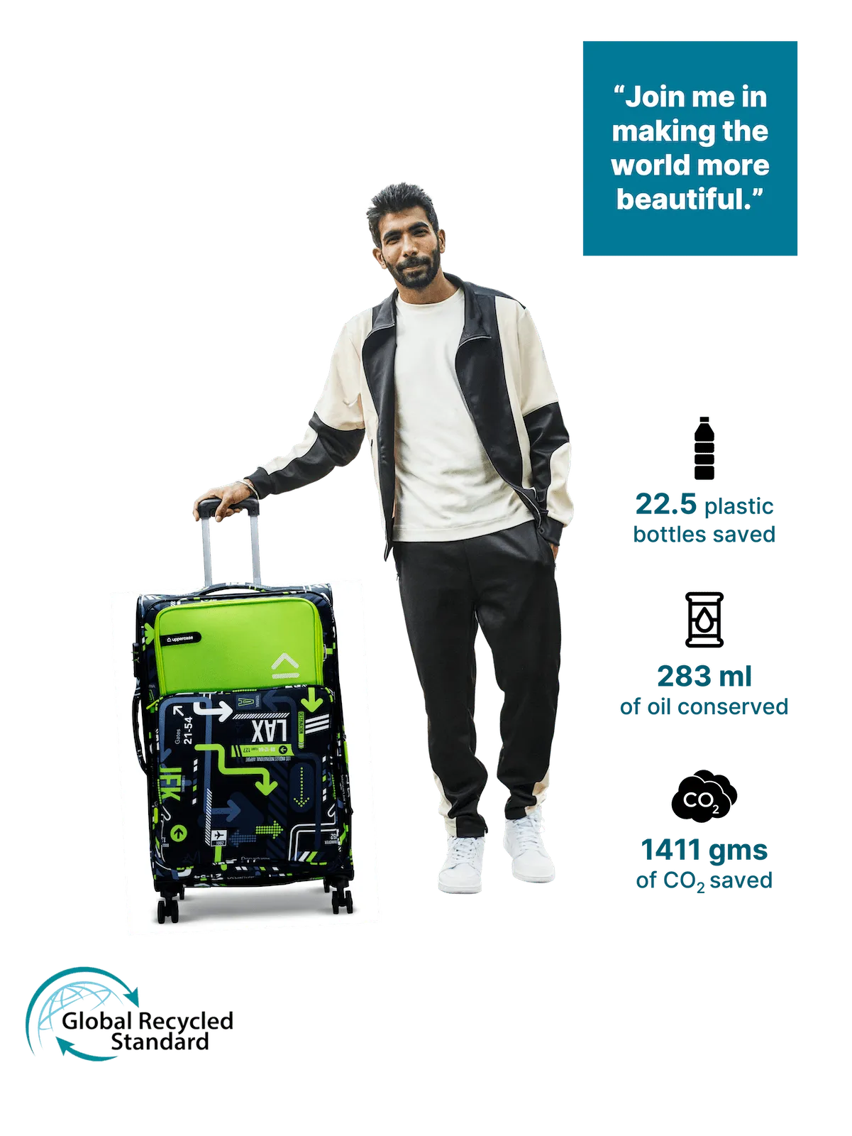 JFK Green Medium Soft Trolley
