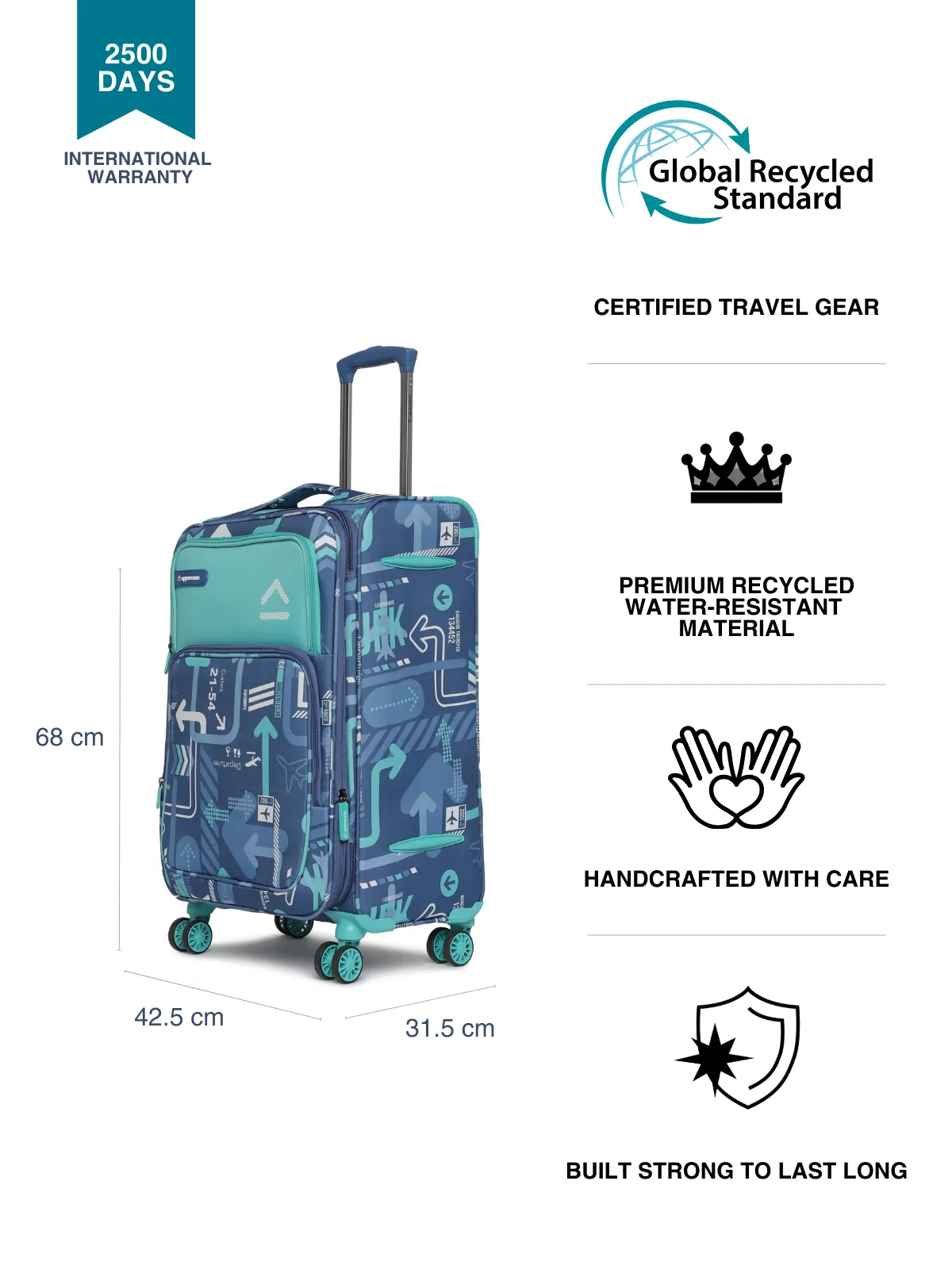 JFK Plus Denim Blue Medium Soft Trolley