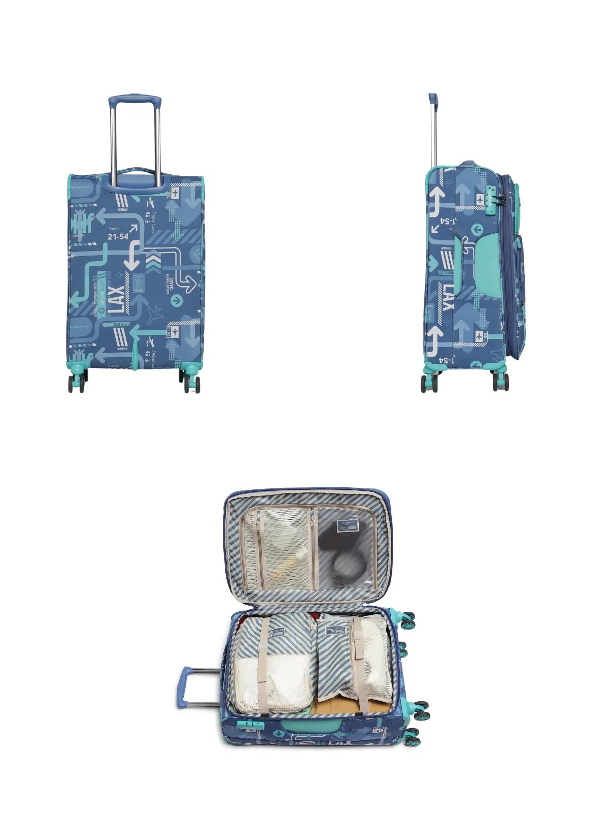 JFK Plus Denim Blue Medium Soft Trolley
