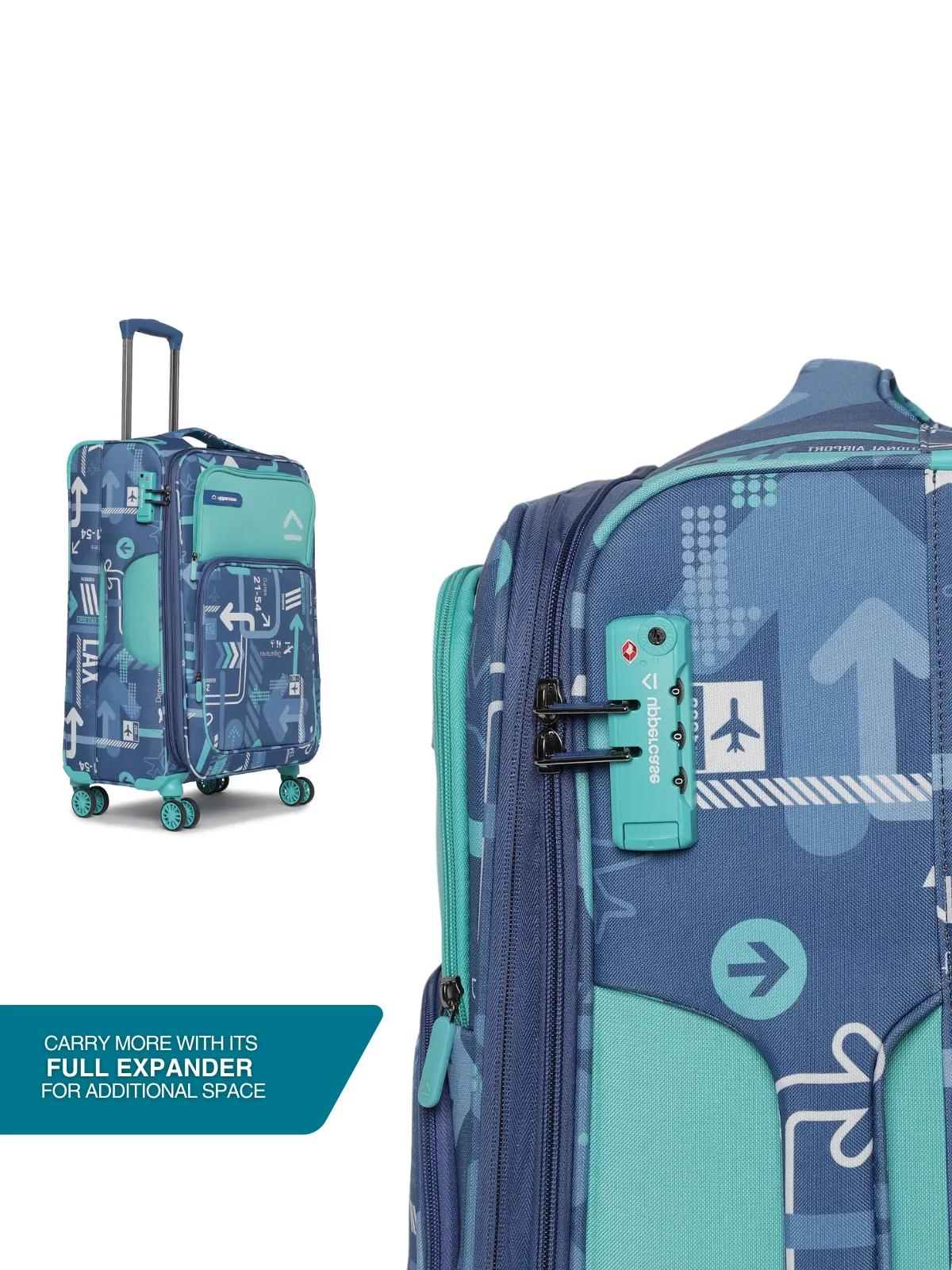 JFK Plus Denim Blue Medium Soft Trolley