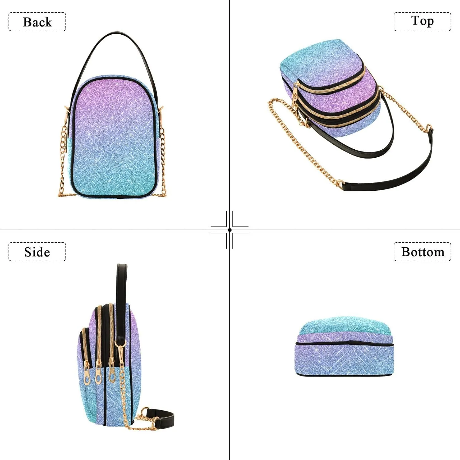 Joisal Gold Rose Marble Women's Crossbody Purse, Small Crossbody Bags for Women Travel Purse Crossbody