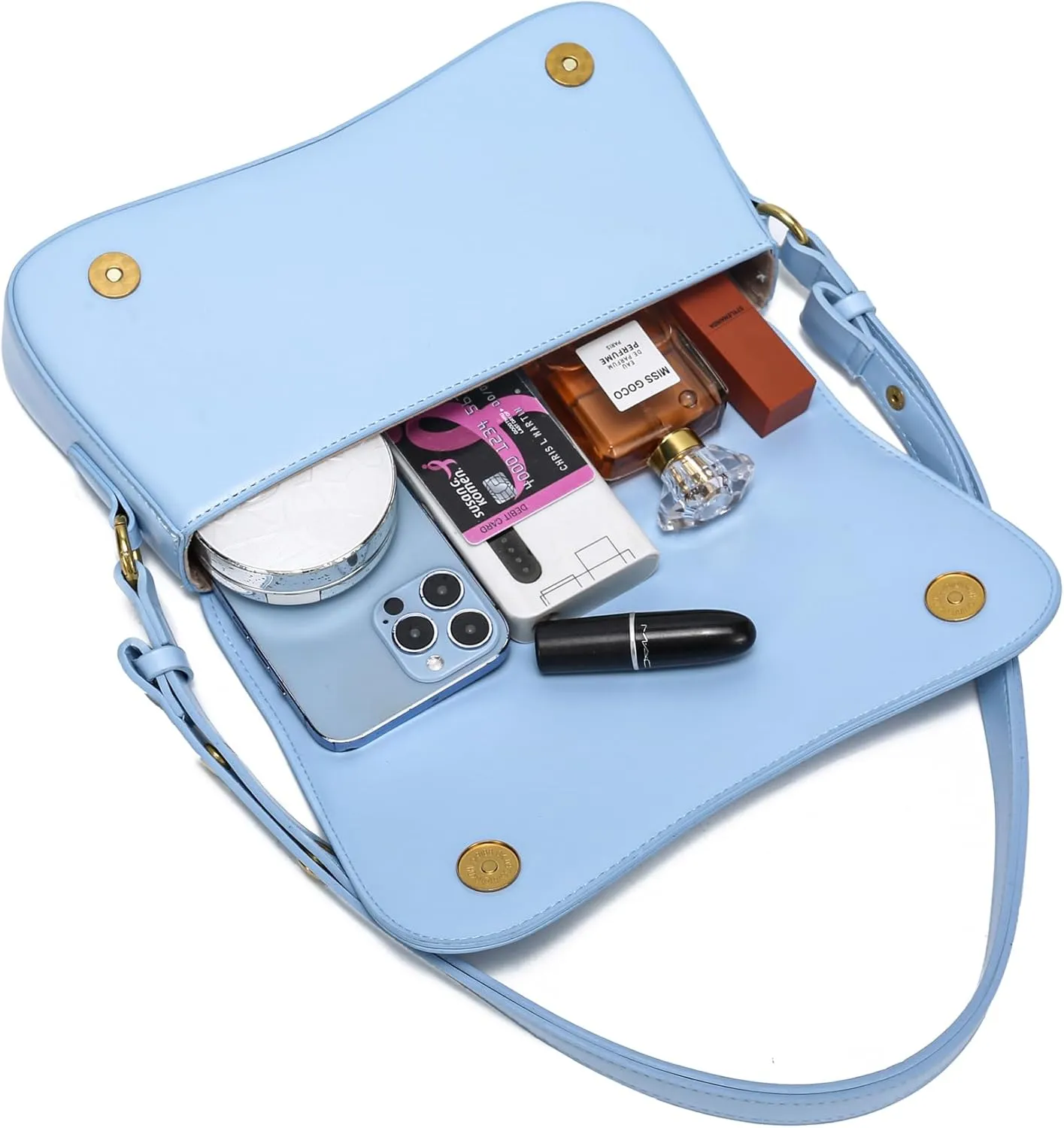 JOLLQUE Crescent Shoulder Bag for Women,Small Leather Strap Dumpling Handbag Purse,Unique Trendy Designer Hobo Crossbody Bags