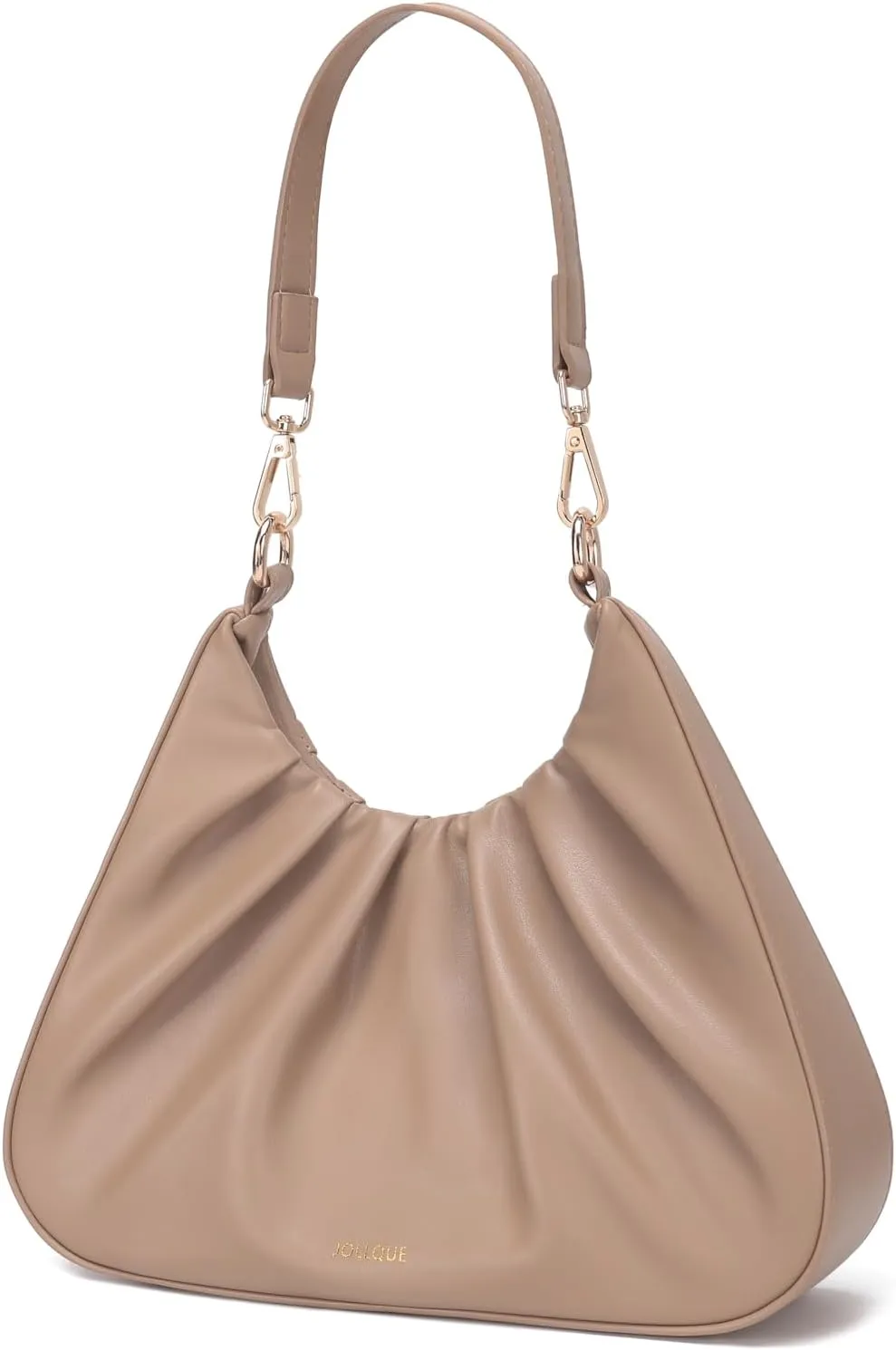 JOLLQUE Small Shoulder Bag for Women,Mini Leather Dumpling Tote Purse,Handbags Soft Ruched Cloud