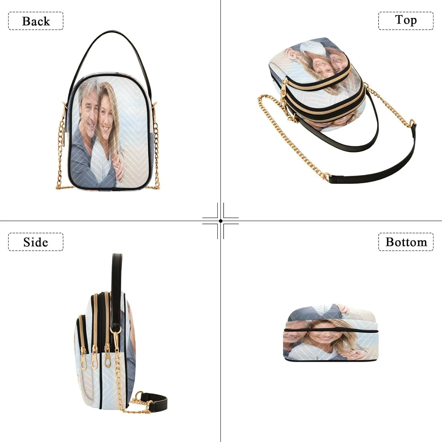 JSTEL Custom Photo Canvas Tote Bag Personalized Picture Tote Bag Customized Photo Tote Bag Women Gift
