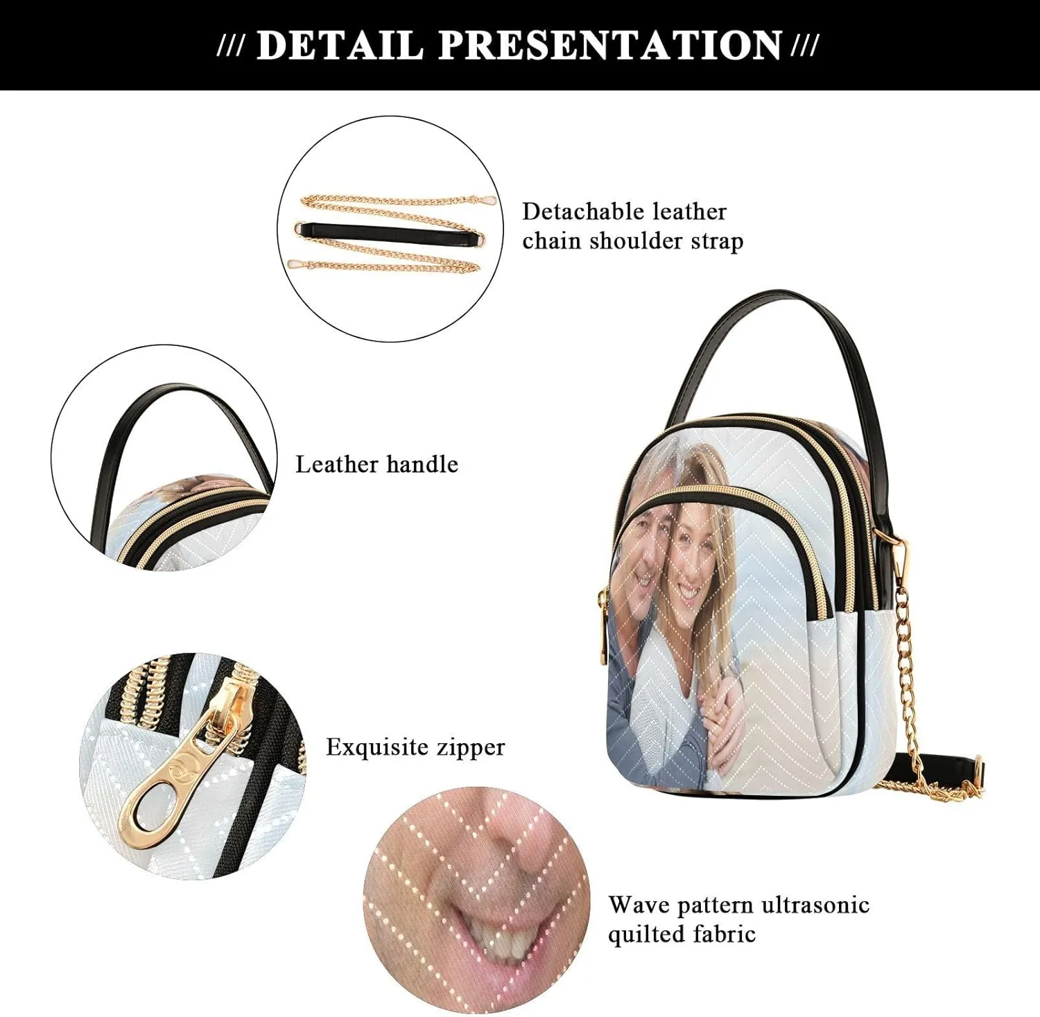 JSTEL Custom Photo Canvas Tote Bag Personalized Picture Tote Bag Customized Photo Tote Bag Women Gift