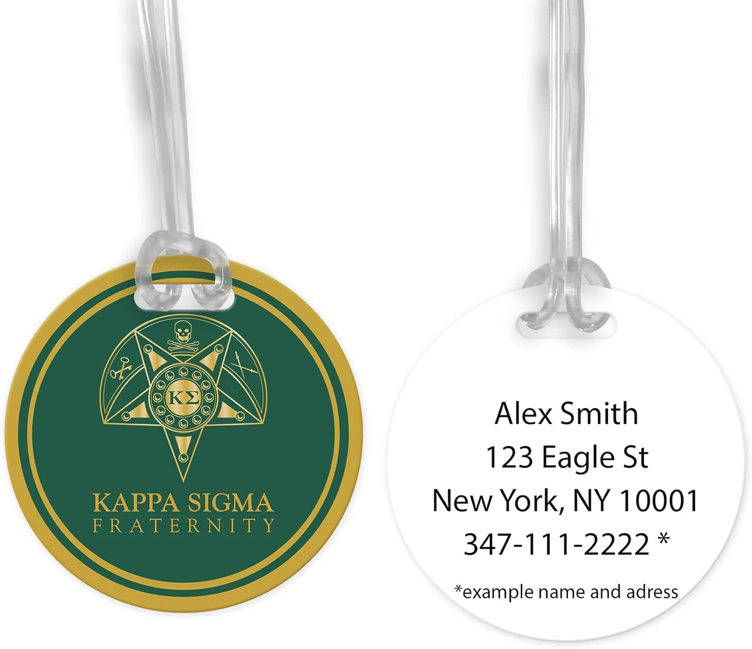 Kappa Sigma Travel Luggage ID Bag Tag for Suitcases/Round Plastic Label (Kappa Sigma 6)