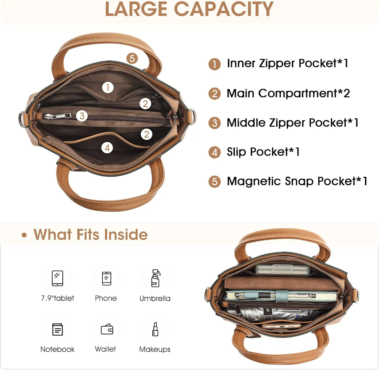 Kattee Genuine Leather Handbags for Women, Soft Hobo Satchel Shoulder Crossbody Bags Ladies Purses